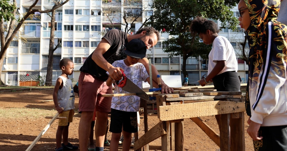 SaintDenis lancement du terrain aventure à la Chaumière