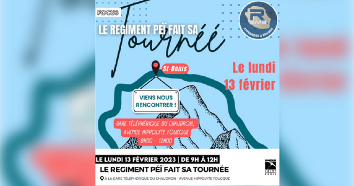 SaintDenis arrêt de la caravane du RSMA à la gare du téléphérique