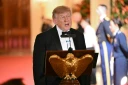 Le président américain Donald Trump parle lors du dîner de gala en l'honneur du président chinois Xi Jinping, le 24 septembre 2026 à la Maison Blanche, à Washington