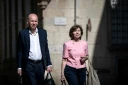 Les avocats des parents de Grégory Villemin, François Saint-Pierre et Marie-Christine Chastant Morand à Dijon le 27 mai 2027