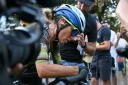 La Française Pauline Ferrand-Prévot à l'issue de la 5e étape du Tour de France, le 5 août 2026 à Belleville-en-Beaujolais