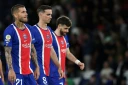 La déception des joueurs du PSG après leur défaite à domicile face à Monaco, le 4 septembre 2026 au Parc des Princes