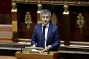 Le ministre de la Justice, Gérald Darmanin, lors de l'examen du projet de loi sur la protection des mineurs à l'Assemblée nationale, le 15 juillet 2026 à Paris