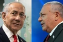 Combinaison d'images créée le 28 octobre 2026 avec à gauche le Premier ministre israélien Benjamin Netanyahu, à Jerusalem le 27 octobre 2026 et à droite le leader du parti Yashar, Gadi Eisenkot, à Tel Aviv le 28 octobre 2026
