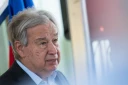 Le secrétaire général des Nations Unies, Antonio Guterres, au cours d'une conférence de presse à Petion-Ville, Haïti, le 16 juin 2026.