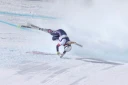 Une capture des images de la retransmission par OBS/CIO de la descente des JO-2026 de Milan Cortina montrant la chute de l'Américaine Lindsey Vonn, le 8 février 2026