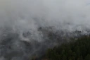 Vue aérienne de l'incendie ravageant l'est de la Belgique, le 15 août 2026