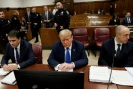 L'ancien président des Etats-Unis Donald Trump comparaît à son procés pénal, à New York le 18 avril 2024