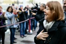 Gisèle Pelicot (d) arrive au tribunal d'Avignon, le 20 novembre 2024