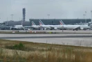Photo prise le 16 septembre 2022 d'avions Air France à Roissy-Charles de Gaulle
