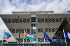 Un drapeau Palestinien sur le fronton de l'hôtel de Région