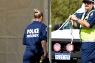 La police scientifique arrive sur une scène de crime dans l'ouest de la ville de Perth le 10 septembre 2018