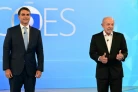 Les candidats à la présidence du Brésil, Flavio Bolsonaro (g.) et Luiz Inacio Lula da Silva, lors d’un débat présidentiel avant le second tour, le 23 octobre 2026 à Rio de Janeiro
