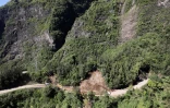 Route de Cilaos fermée vue du ciel