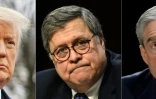 Le président américain Donald Trump, le ministre de la Justice William Bar, et le procureur spécial Robert Mueller
