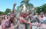 La holi holi, la fête des couleurs, clôturait le Dipavali 2017 à Saint-André. (Photos H.F.)