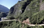 Route de Cilaos fermée vue du ciel