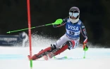 Marion Chevrier lors de la première manche du slalom de Spindleruv Mlyn, en République tchèque, le 25 janvier 2026