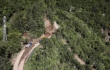 Route de Cilaos fermée vue du ciel