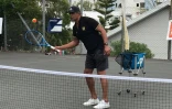 Yannick Noah en visite à l'école Blanche Pierson à Saint-Paul