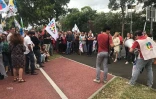 Manifestations enseignants devant le lycée Georges Brassens