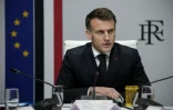 Le président Emmanuel Macron s'exprime lors d'un conseil de défense à l'Elysée, le 1er mars 2026 à Paris ( POOL / Aurelien Morissard )