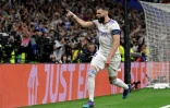 Karim Benzema après son penalty réussi pour le Real face à Manchester City en demi-finale retour de Ligue des champions, le 4 mai 2022 à Madrid
