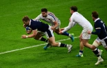 L'essai de la gagne marqué par Duhan van der Merwe pour l'Ecosse contre le XV de France à Saint-Denis, le 26 mars 2021