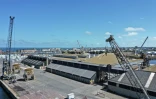 Hangars de stockage au port de Saint-Malo, dans le département d'Ille-et-Vilaine, le 7 juillet 2020