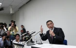 Le PDG de Nissan Hiroto Saikawa lors d'une conférence de presse, le 19 novembre 2018 à Tokyo après l'arrestation de Carlos Ghosn pour des malversations financières présumées