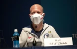 L'archer américain Matt Stutzman donne une conférence de presse avant les Jeux paralympiques, le 22 août 2021