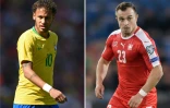 L'attaquant brésilien Neymar et son homologue suisse Xherdan Shaqiri