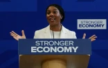 La cheffe du Parti conservateur, la principale formation d'opposition britannique, Kemi Badenoch, s'exprime dans le centre de Londres, le 28 janvier 2026