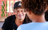 Yannick Noah en visite à l'école Blanche Pierson à Saint-Paul