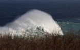 houle en bord de mer avec de grosses vagues