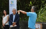 Salazie - un point de livraison d'eau brute pour les agriculteurs