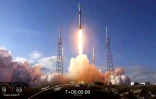 Capture d'image d'une vidéo de la Nasa montrant le décollage d'une fusée SpaceX Falcon 9 à Cap Canaveral, le 28 janvier 2020 en Floride