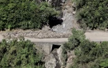 Route de Cilaos fermée vue du ciel