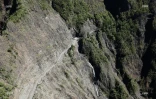 Route de Cilaos fermée vue du ciel