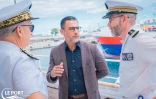 Le Port : le maire visite l'Atlantis, un voilier-crago de 81 mètres