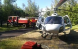 Hélilagon, incendie, Grand brûlé, atterrissage d'urgence, hélicoptère, incident