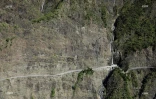 Route de Cilaos fermée vue du ciel