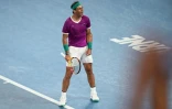 Rafa Nadal heureux de sa victoire sur l'Italien Matteo Berrettini à Melbourne, le 28 janvier 2022 