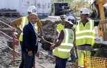 Département : visite du chantier d'un équipement au service des secours et de la formation des pompiers en chantier