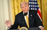 Le président américain Donald Trump prend la parole lors d'une cérémonie organisée à la Maison Blanche, le 6 mai 2026, à Washington