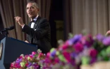 Barack Obama intervient lors d'un dîner des correspondants de la Maison Blanche à Washington, le 30 avril 2016