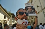 Des manifestent en Algérie réclament la libération du journaliste Khaled Drareni, le 14 septembre 2020 à Alger
