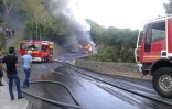 La Montagne : Un bus en feu au 8ème kilomètre