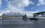 L'Airbus A350-1000 de la compagnie Qantas en escale à La Réunion