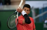 Le Serbe Novak Djokovic lors de sa défaite en 8e de finale du Masters 1000 de Monte-Carlo contre l'Italien Lorenzo Musetti, le 13 avril 2023